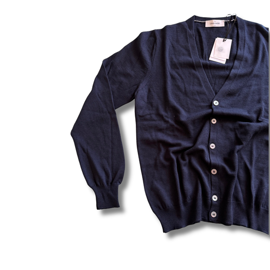 GRAN SASSO CARDIGAN SCOLLO V BLU NAVY - CINQUANTOTTO PESARO | Negozio di abbigliamento