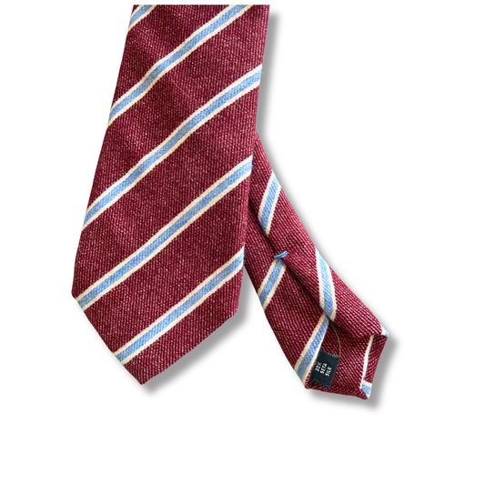 CALABRESE CRAVATTA REGIMENTAL BORDEAUX AZZURRO - CINQUANTOTTO PESARO | Negozio di abbigliamento