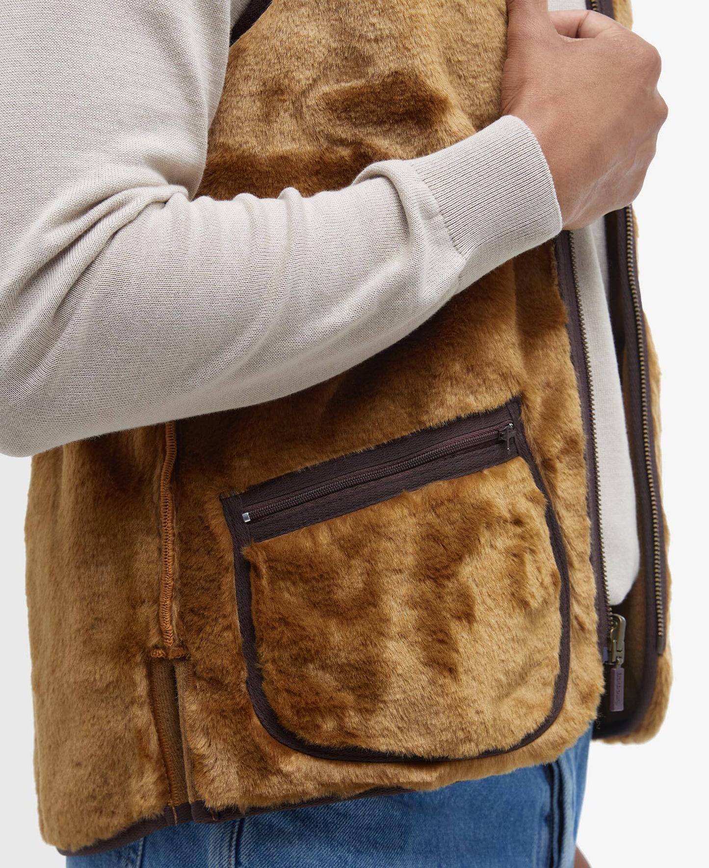 BARBOUR GILET PILE BROWN