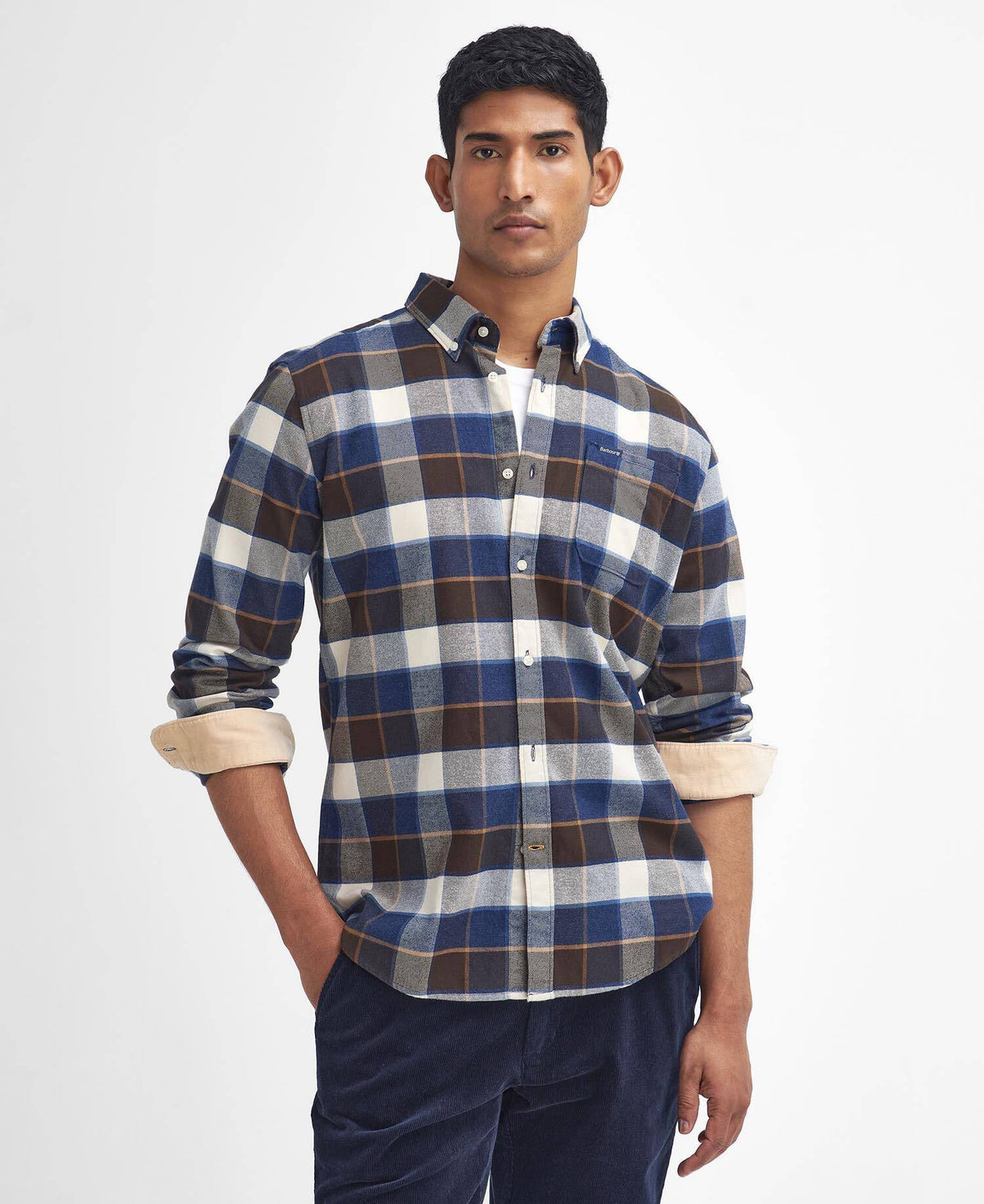 BARBOUR VALLEY CAMICIA TARTAN ECRU