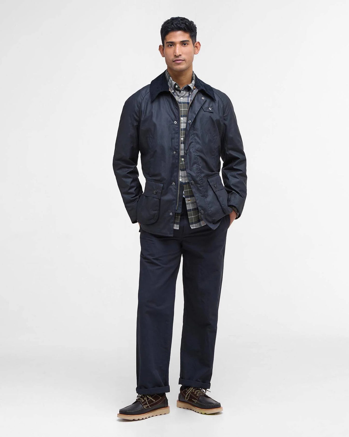 BARBOUR ASHBY BLU NAVY WAXED