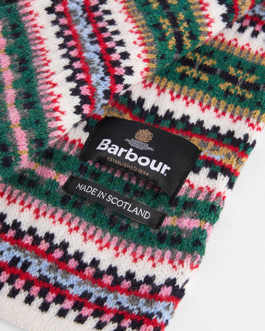 BARBOUR SCIARPA FAIR ISLE WHITE
