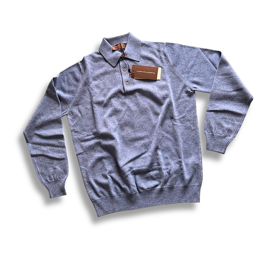 FILIPPO DE LAURENTIIS POLO CASHMERINO AZZURRO - CINQUANTOTTO PESARO | Negozio di abbigliamento