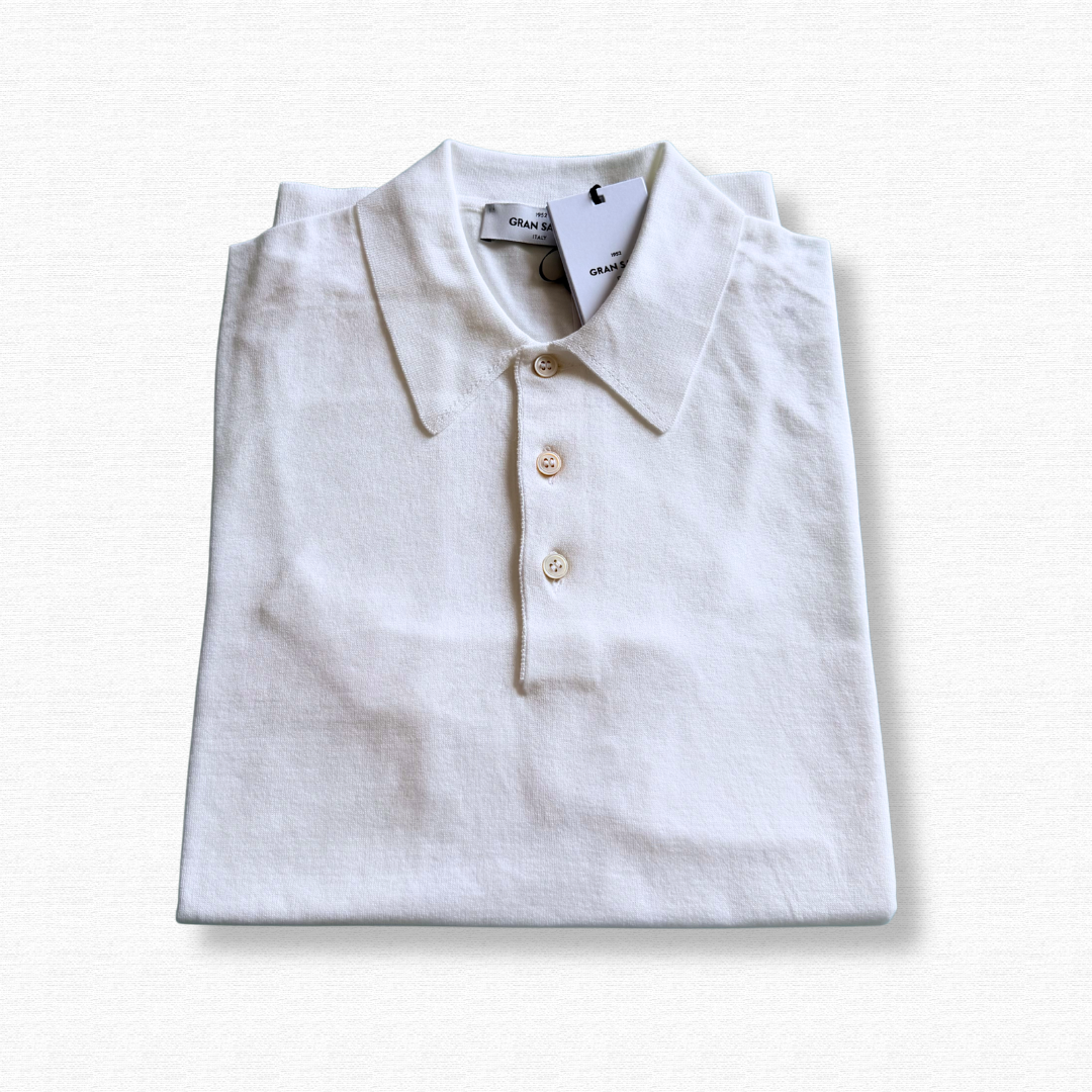 GRAN SASSO POLO MANICA CORTA BIANCA - CINQUANTOTTO PESARO | Negozio di abbigliamento