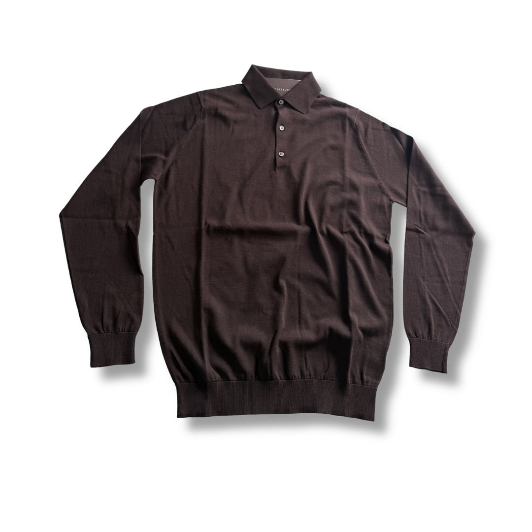 FILIPPO DE LAURENTIIS POLO MANICA LUNGA MORO - CINQUANTOTTO PESARO | Negozio di abbigliamento