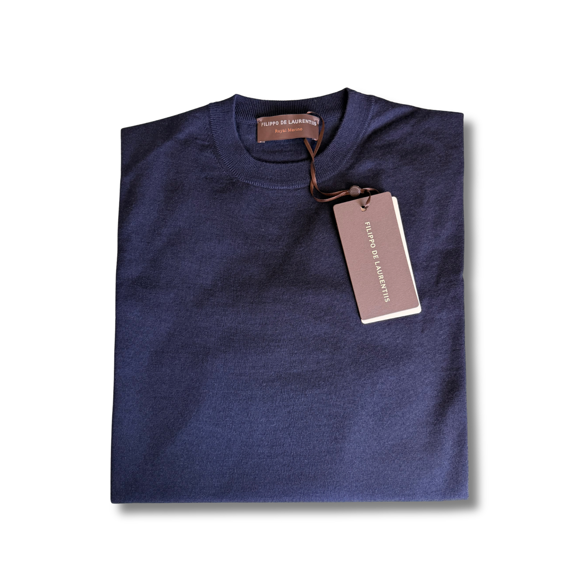 FILIPPO DE LAURENTIIS GIROCOLLO ROYAL MERINO BLU NAVY - CINQUANTOTTO PESARO | Negozio di abbigliamento