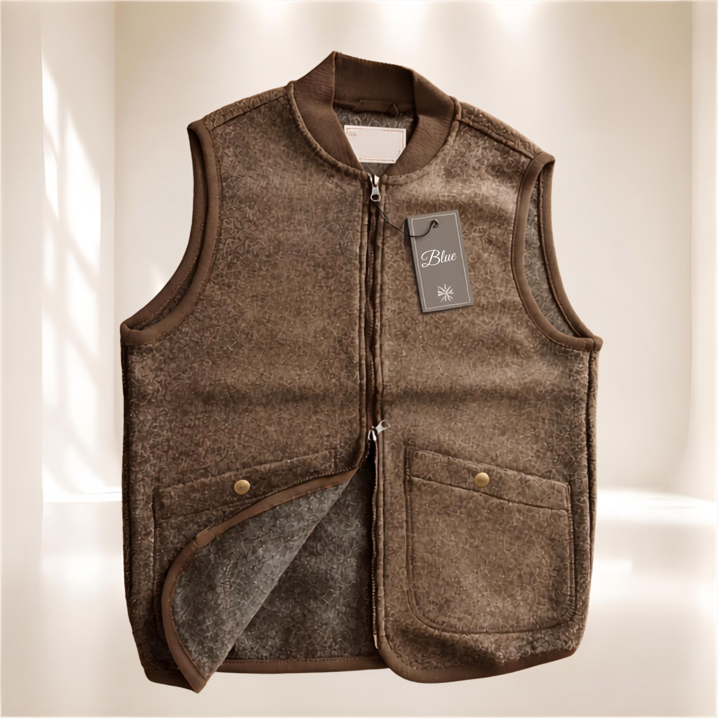 BLKER GILET BOILED BROWN