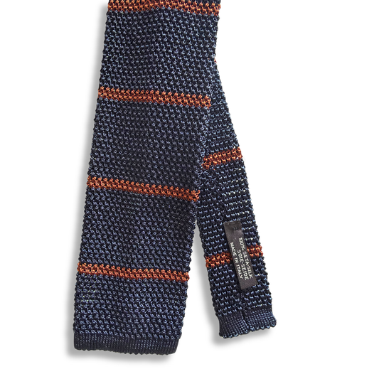 CALABRESE CRAVATTA IN MAGLIA BLU RIGA BROWN - CINQUANTOTTO PESARO | Negozio di abbigliamento