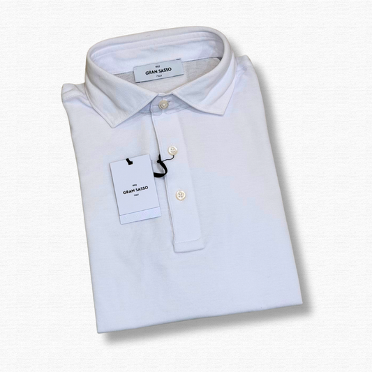 GRAN SASSO POLO PIQUE' BIANCO - CINQUANTOTTO PESARO | Negozio di abbigliamento