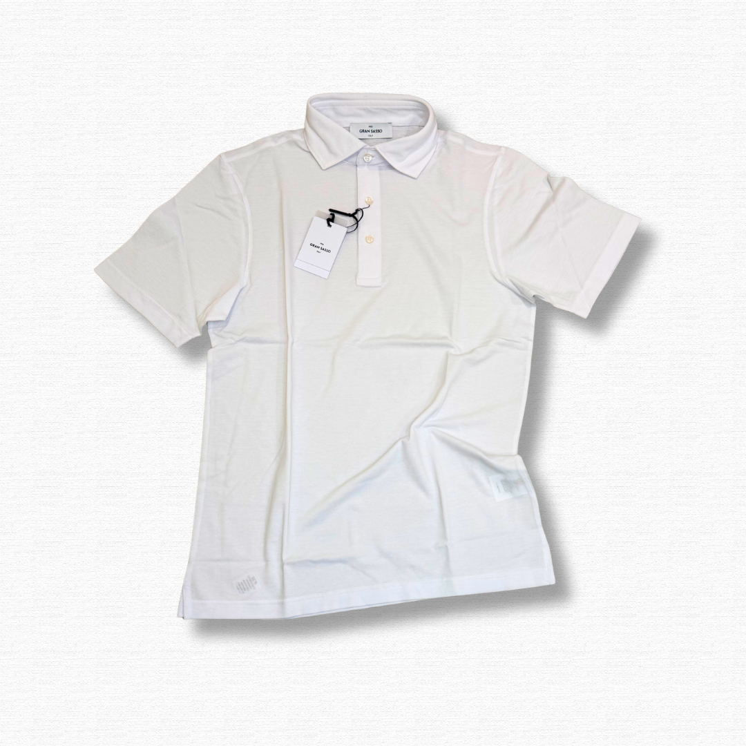 GRAN SASSO POLO PIQUE' BIANCO - CINQUANTOTTO PESARO | Negozio di abbigliamento