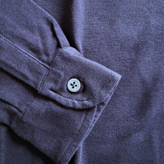 FILIPPO DE LAURENTIIS POLO PIQUE MANICA LUNGA BLU - CINQUANTOTTO PESARO | Negozio di abbigliamento