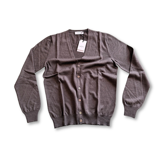 GRAN SASSO CARDIGAN SCOLLO V MARRONE - CINQUANTOTTO PESARO | Negozio di abbigliamento