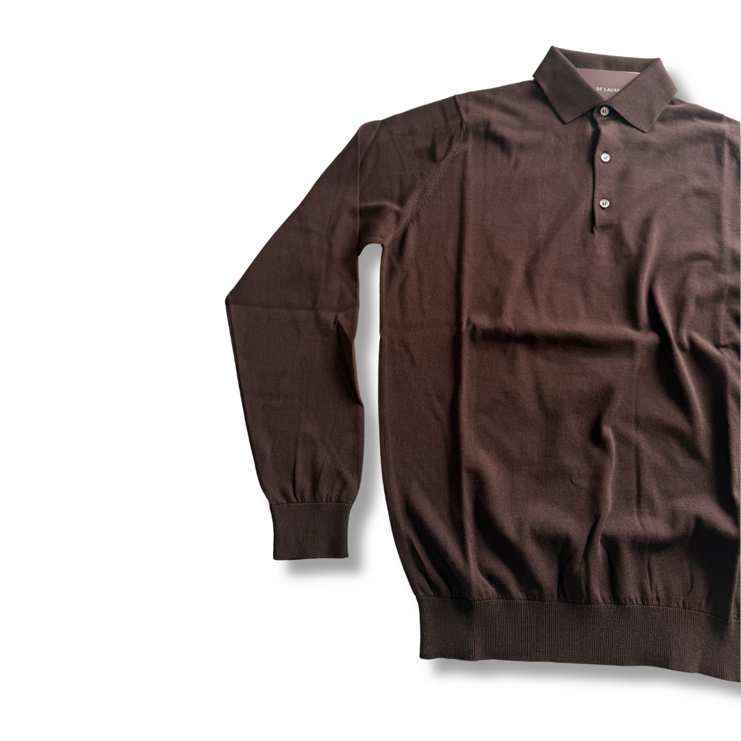 FILIPPO DE LAURENTIIS POLO MANICA LUNGA MORO - CINQUANTOTTO PESARO | Negozio di abbigliamento