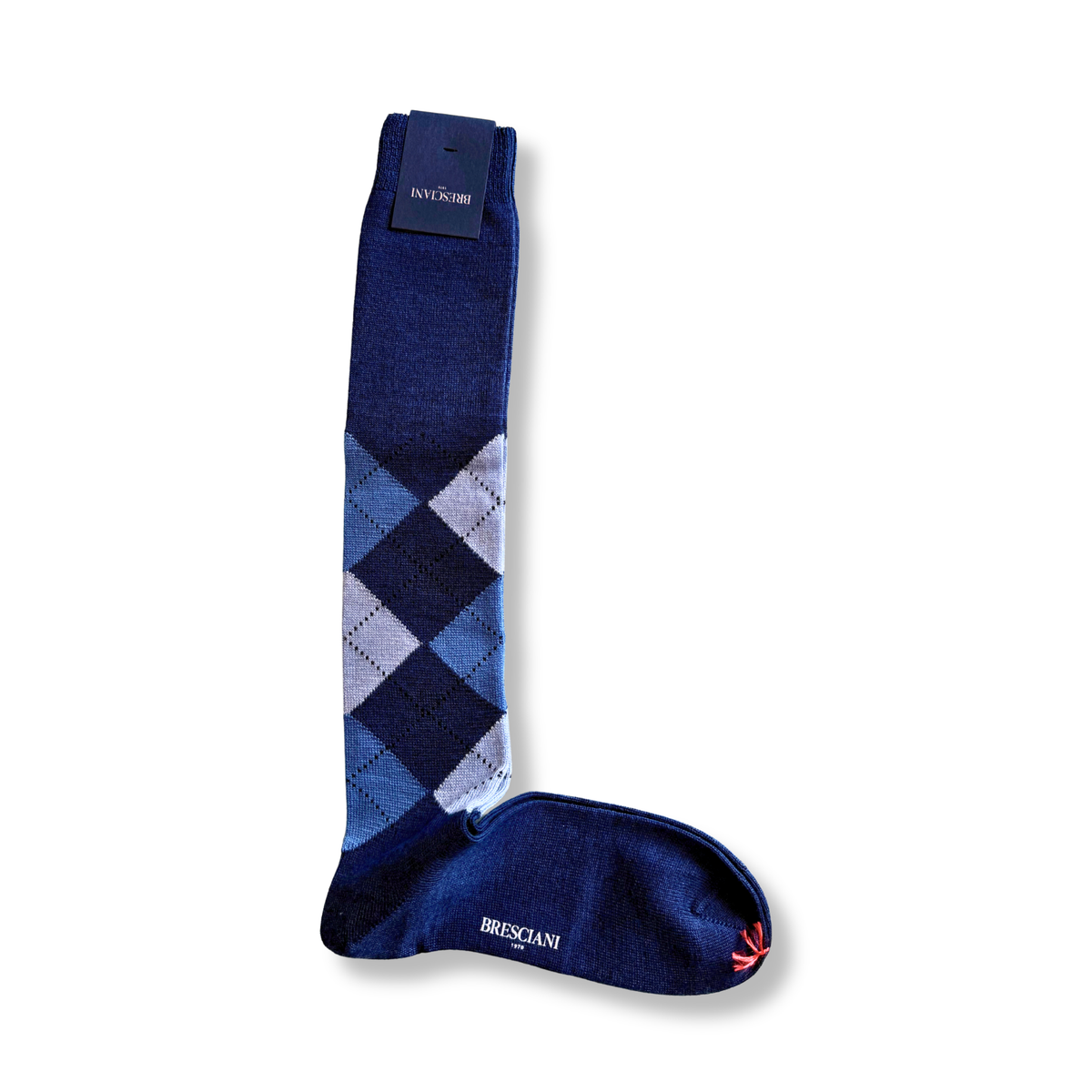 BRESCIANI CALZA A ROMBI BLU