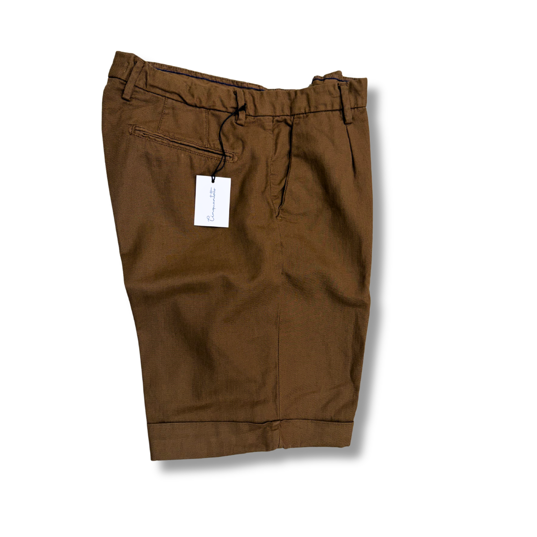 CINQUANTOTTO PANTALONE CORTO COTONE LINO BROWN - CINQUANTOTTO PESARO | Negozio di abbigliamento