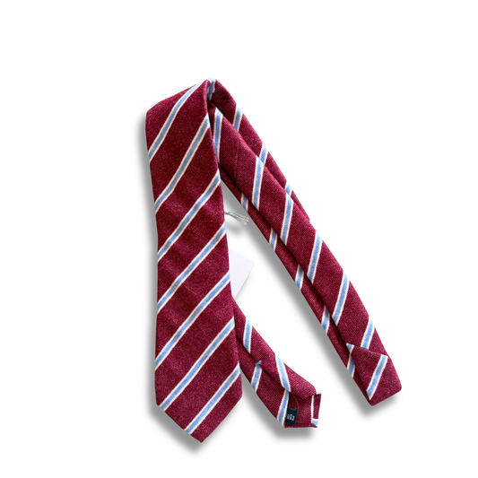 CALABRESE CRAVATTA REGIMENTAL BORDEAUX AZZURRO - CINQUANTOTTO PESARO | Negozio di abbigliamento