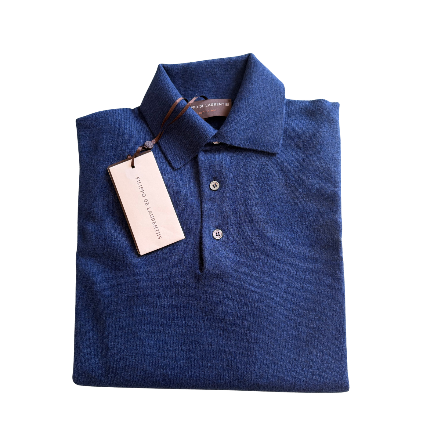 FILIPPO DE LAURENTIIS POLO CASHMERINO BLU
