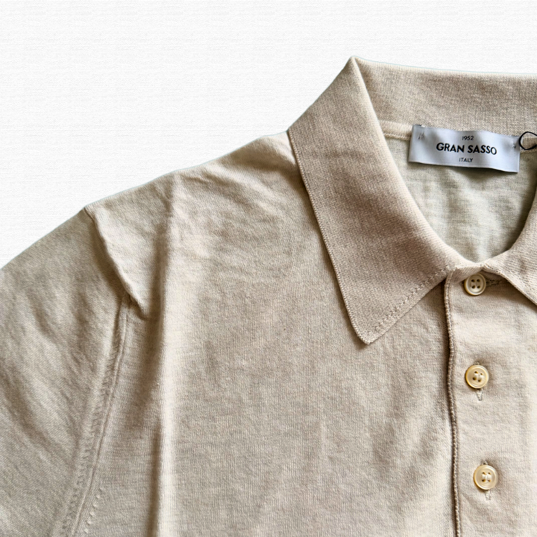 GRAN SASSO POLO MANICA CORTA ECRU - CINQUANTOTTO PESARO | Negozio di abbigliamento