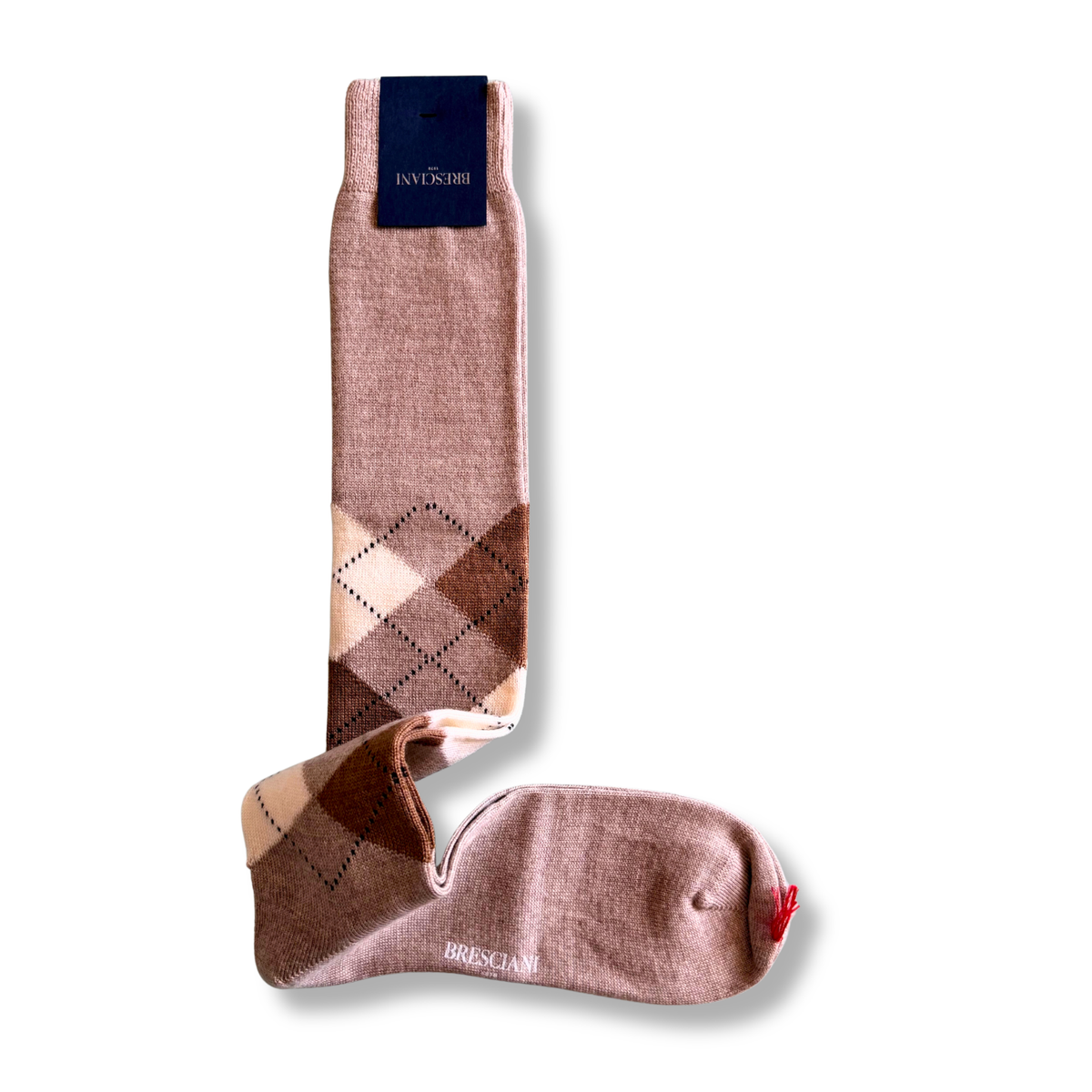 BRESCIANI CALZA A ROMBI BEIGE