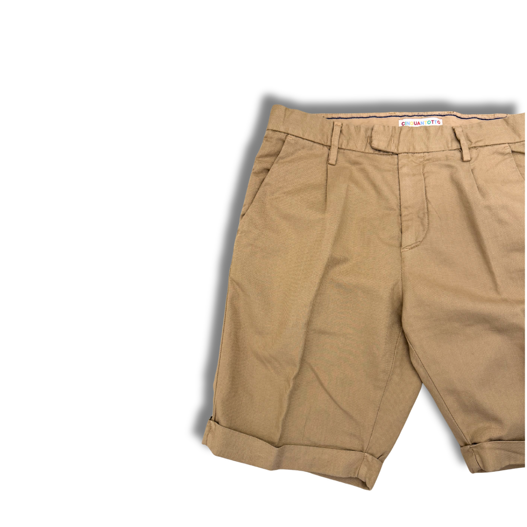 CINQUANTOTTO PANTALONE CORTO COTONE LINO BEIGE - CINQUANTOTTO PESARO | Negozio di abbigliamento
