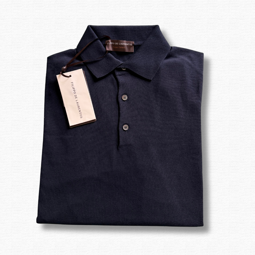 FILIPPO DE LAURENTIIS POLO MANICA LUNGA NAVY - CINQUANTOTTO PESARO | Negozio di abbigliamento