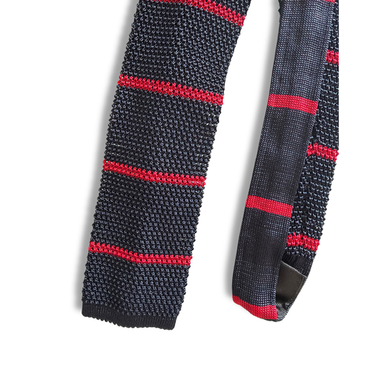 CALABRESE CRAVATTA IN MAGLIA BLU RIGA ROSSA - CINQUANTOTTO PESARO | Negozio di abbigliamento