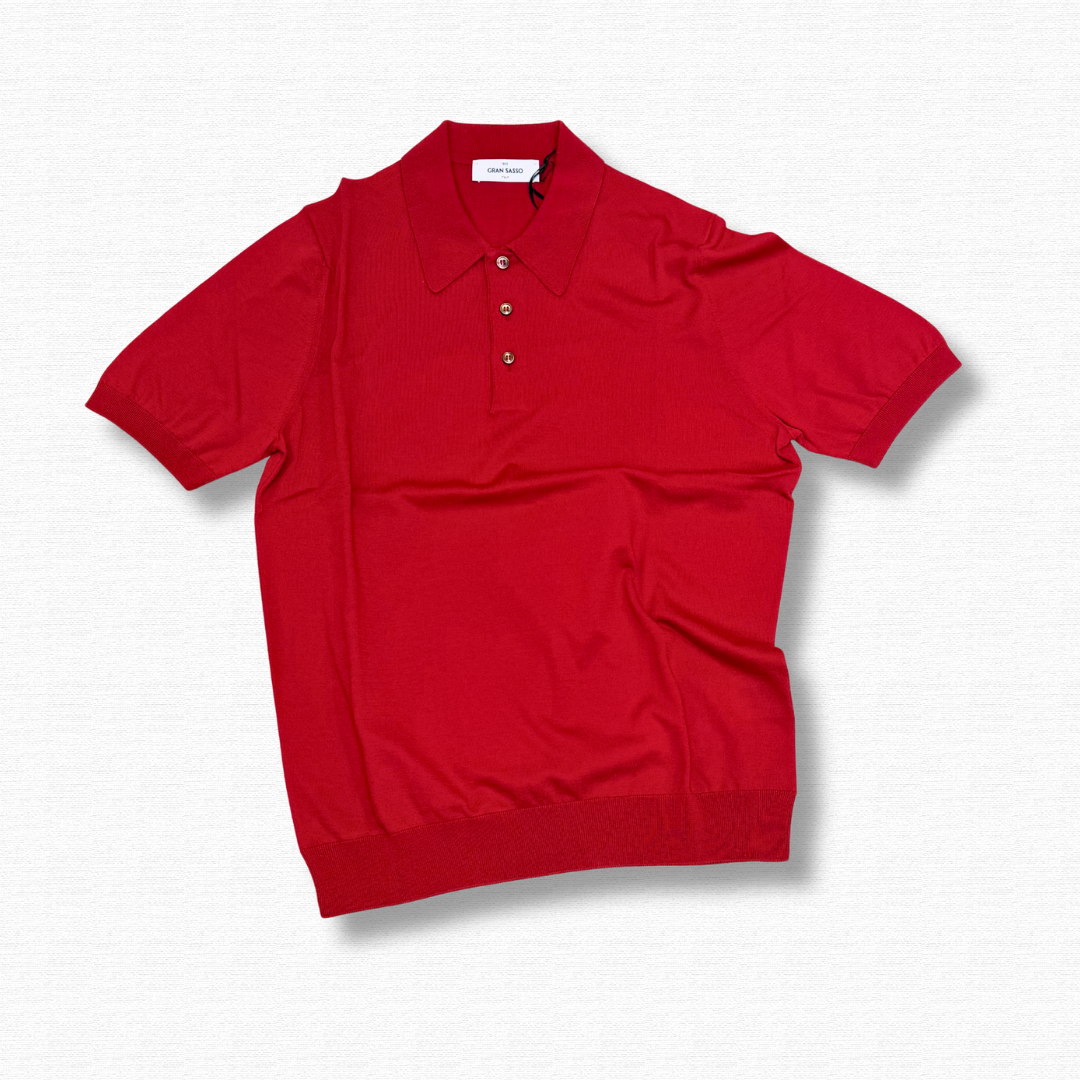 GRAN SASSO POLO MANICA CORTA ROSSO - CINQUANTOTTO PESARO | Negozio di abbigliamento
