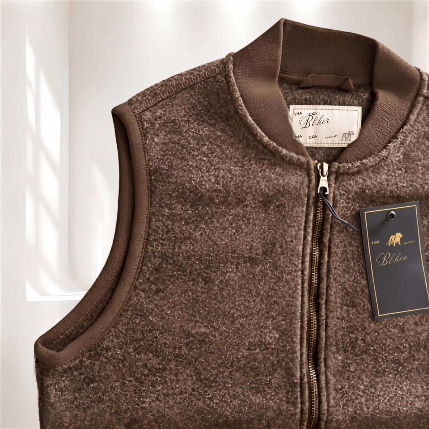 BLKER GILET BOILED BROWN