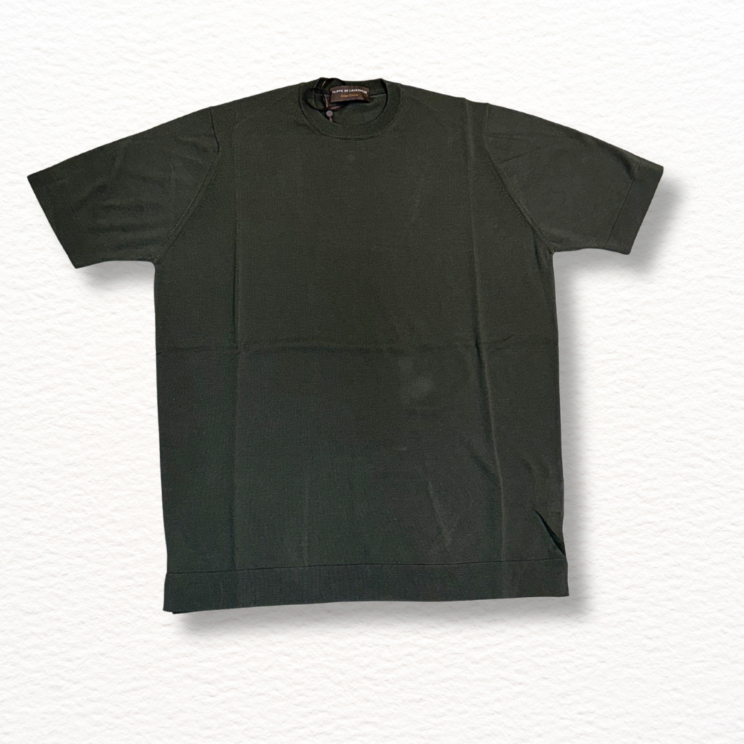FILIPPO DE LAURENTIIS T SHIRT CREPE COTTON MILITARE - CINQUANTOTTO PESARO | Negozio di abbigliamento