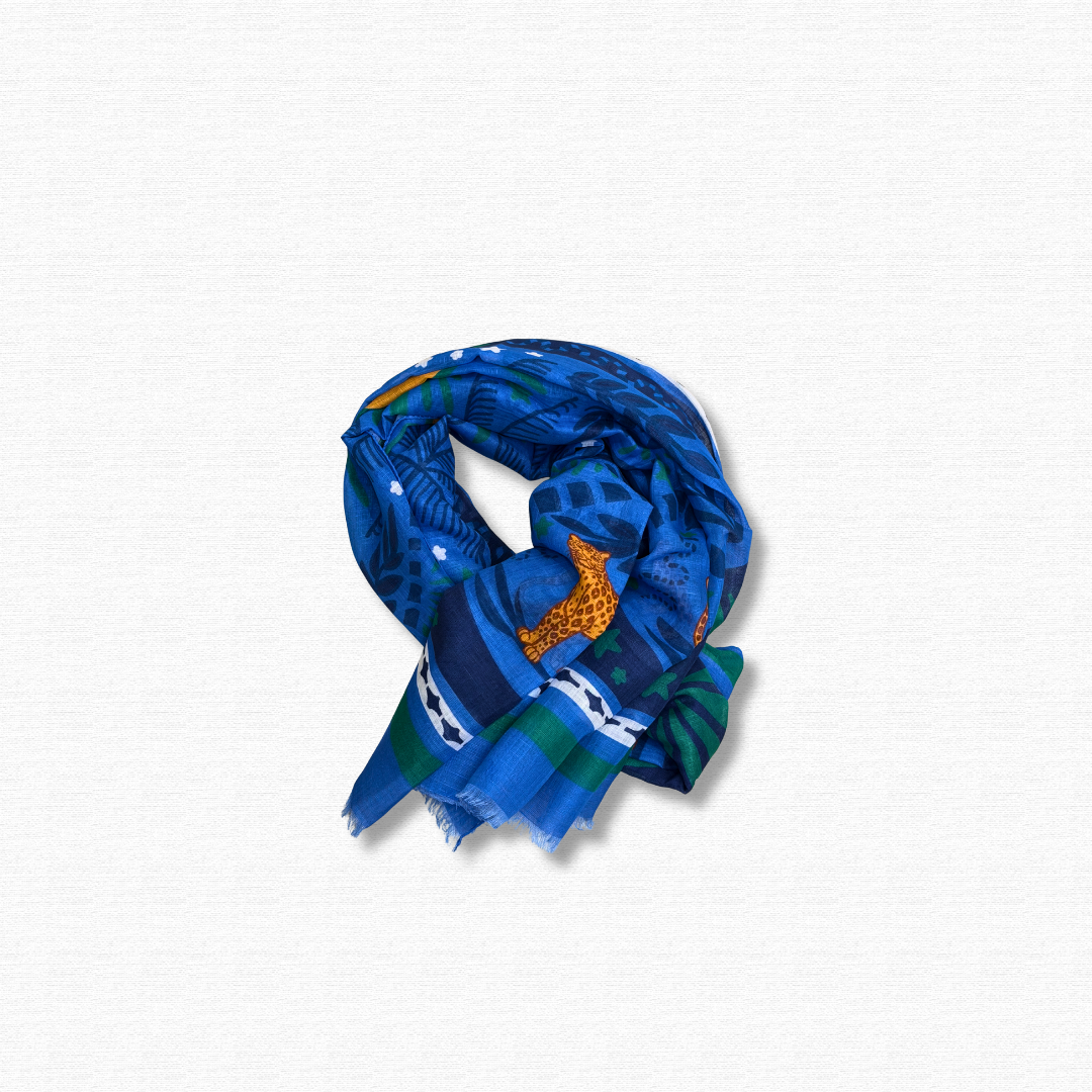 CALABRESE SCIARPA GHEPARDO BLU - CINQUANTOTTO PESARO | Negozio di abbigliamento