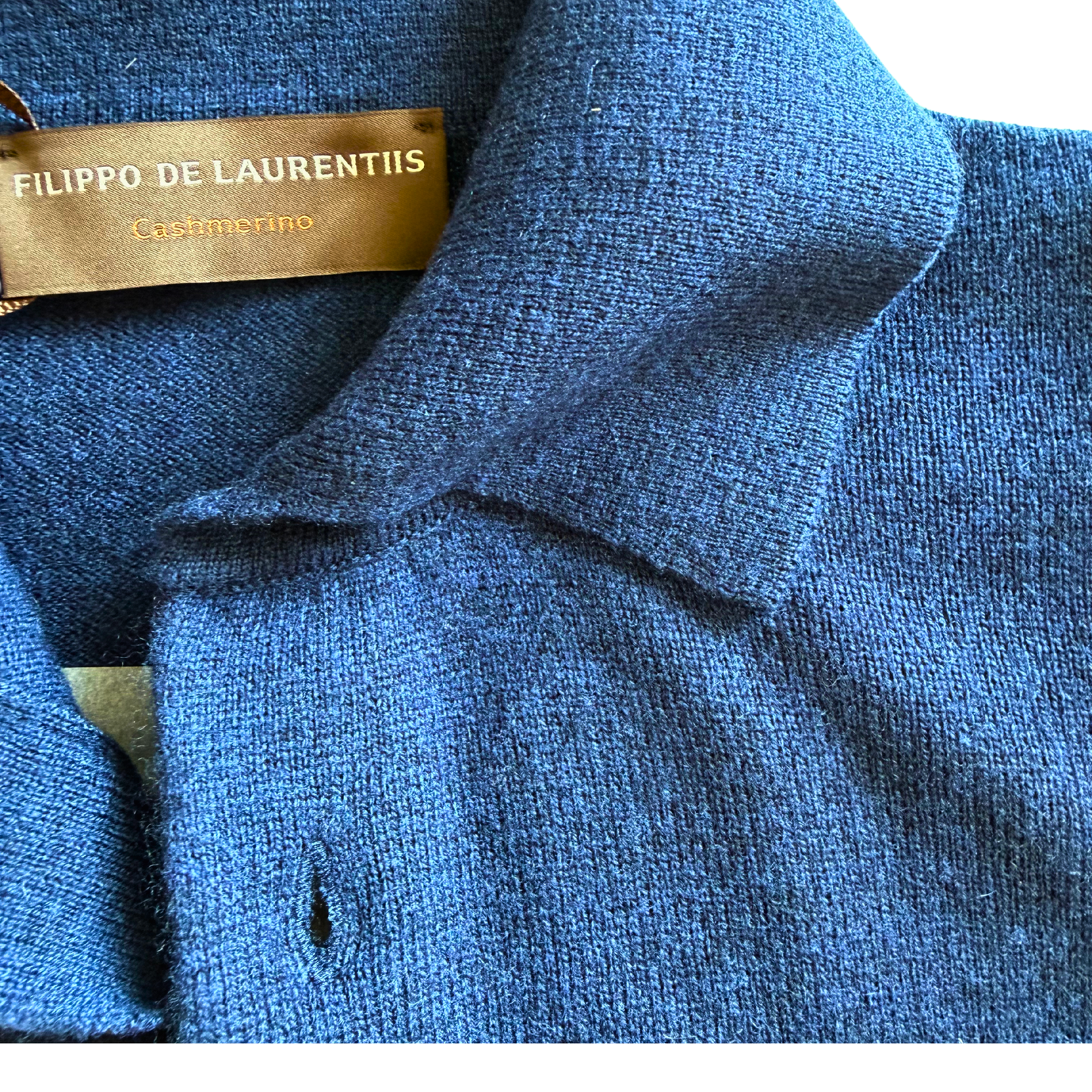 FILIPPO DE LAURENTIIS POLO CASHMERINO BLU