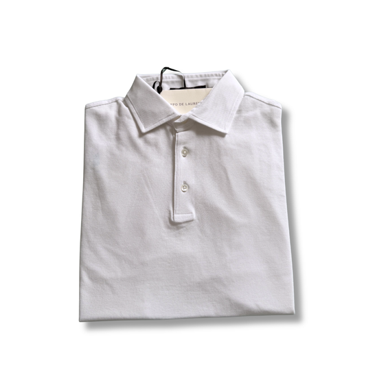 FILIPPO DE LAURENTIIS PIQUE MANICA LUNGA BIANCO - CINQUANTOTTO PESARO | Negozio di abbigliamento