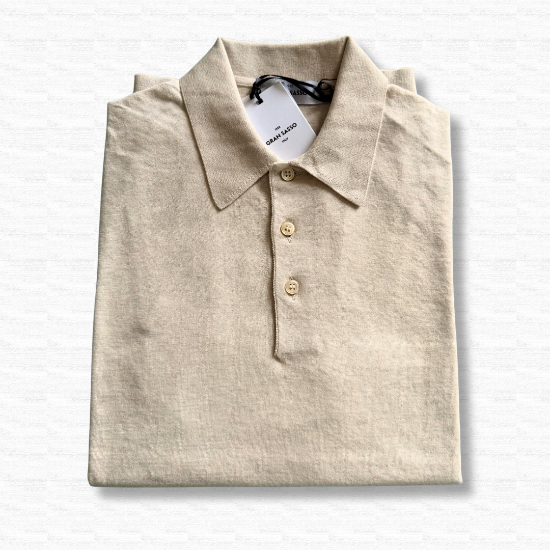 GRAN SASSO POLO MANICA CORTA ECRU - CINQUANTOTTO PESARO | Negozio di abbigliamento