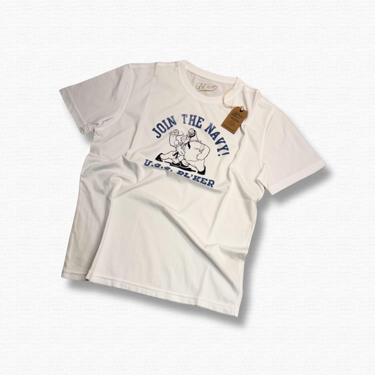 BLKER T SHIRT JOIN THE NAVY BIANCO - CINQUANTOTTO PESARO | Negozio di abbigliamento