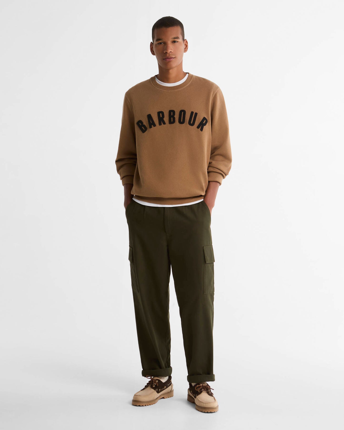 BARBOUR PREP LOGO FELPA SAND