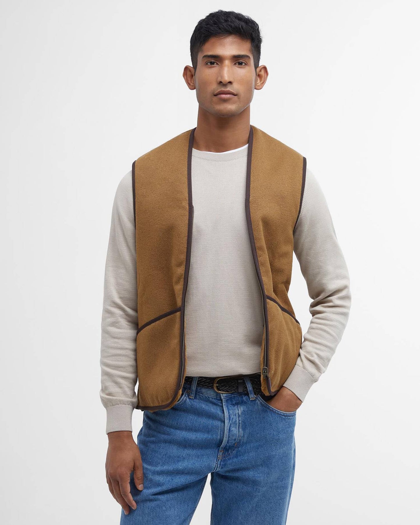 BARBOUR GILET PILE BROWN