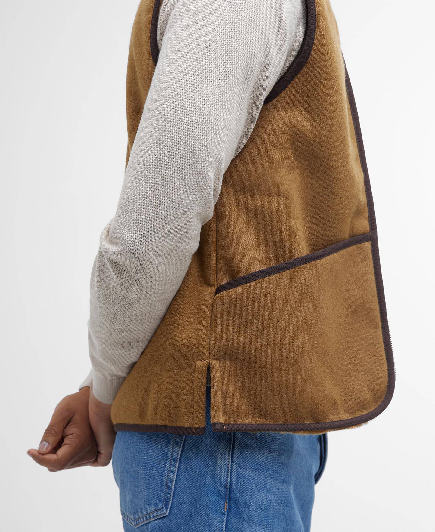 BARBOUR GILET PILE BROWN