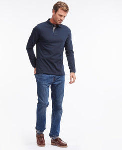 BARBOUR ESSENTIAL SPORTS POLO MANICA LUNGA NAVY