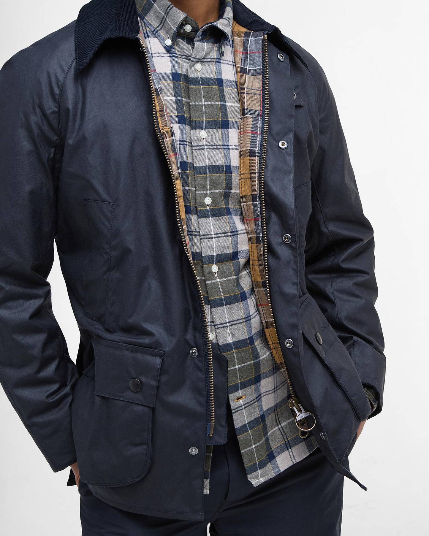 BARBOUR ASHBY BLU NAVY WAXED