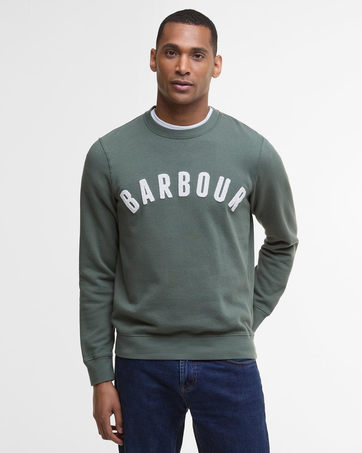 BARBOUR ESSENTIAL PREP LOGO CREW