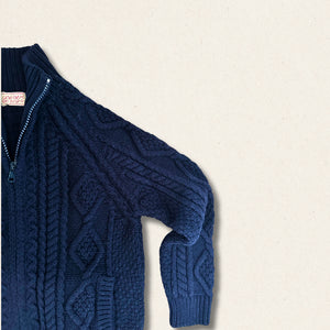 MAGLIFICIO GRP FULL ZIP ARAN NAVY