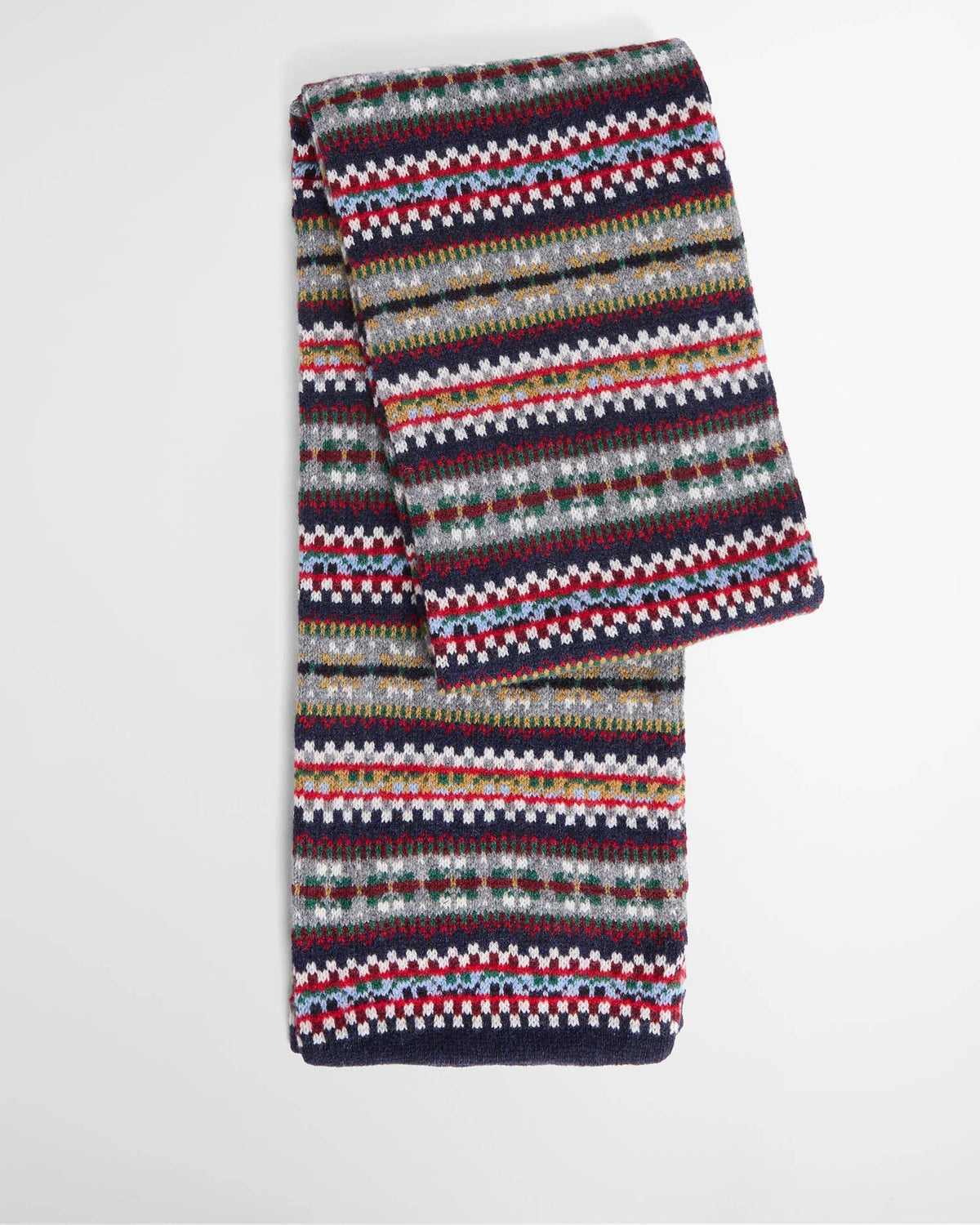 BARBOUR SCIARPA FAIR ISLE NAVY MADE IN SCOTLAND