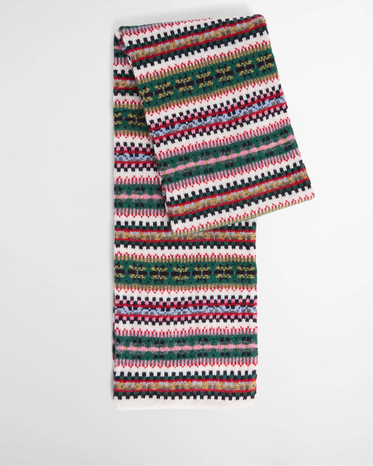 BARBOUR SCIARPA FAIR ISLE WHITE
