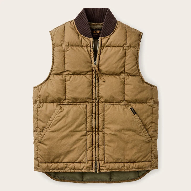 FILSON COTTON DOWN VEST LIGHT BROWN