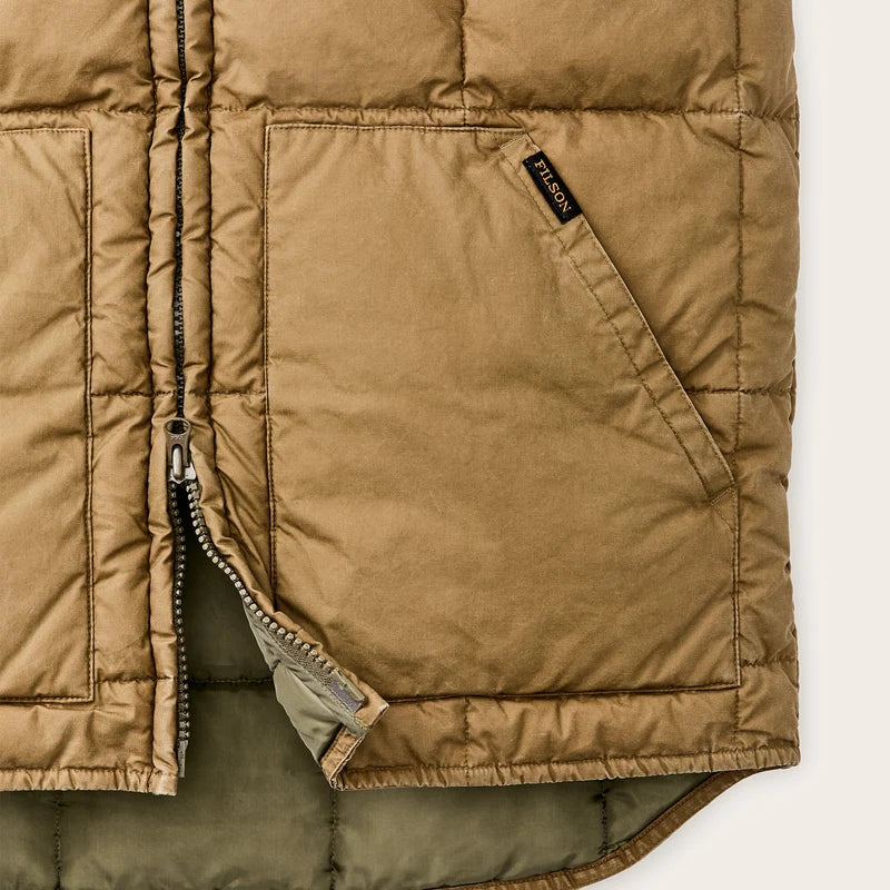 FILSON COTTON DOWN VEST LIGHT BROWN