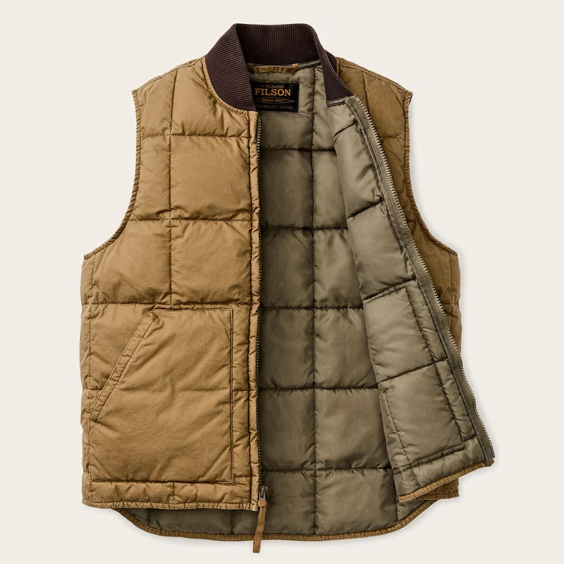 FILSON COTTON DOWN VEST LIGHT BROWN