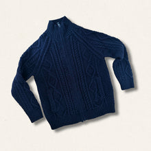 Carica l&#39;immagine nel visualizzatore di Gallery, MAGLIFICIO GRP FULL ZIP ARAN NAVY
