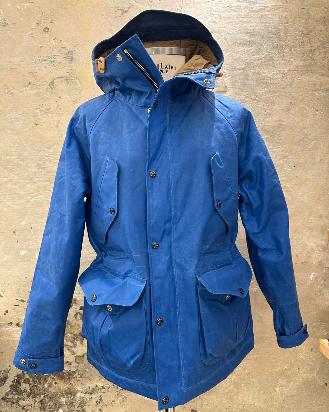 MANIFATTURA CECCARELLI FISHERMAN PARKA MID BLUE WAXED